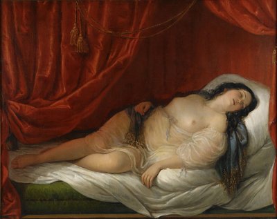 Uma odalisca no interior vermelho, início do século XIX. de Natale Schiavoni