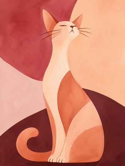 Gato em aquarela abstrata de Natalie Bruns