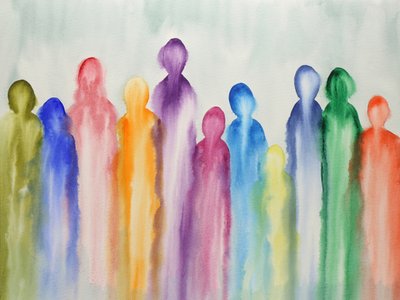 Figuras abstratas coloridas de Natalie Bruns