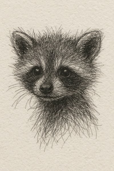 Guaxinim-bebé curioso de Natalie Bruns