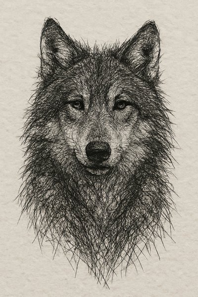 Desenho detalhado de um lobo de Natalie Bruns