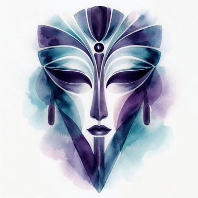 Máscara abstrata enigmática de Natalie Bruns