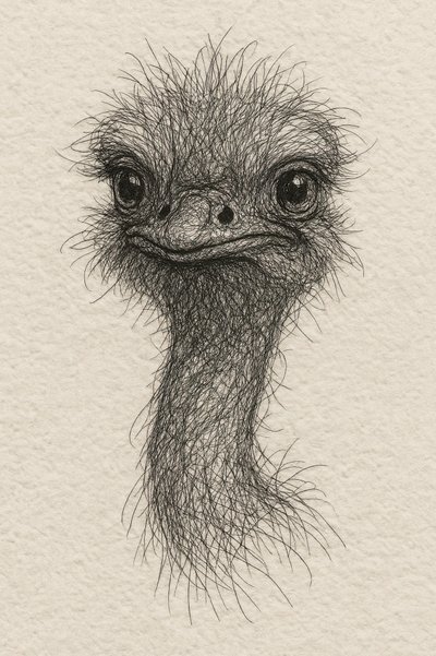 Esboço de um emu simpático de Natalie Bruns