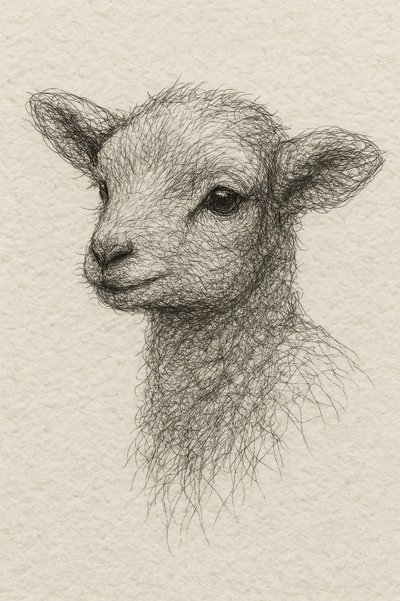 Desenho de um cordeirinho de Natalie Bruns