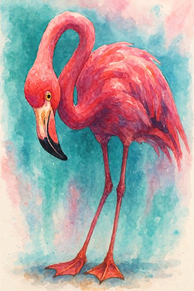 Flamingo rosa gracioso de Natalie Bruns