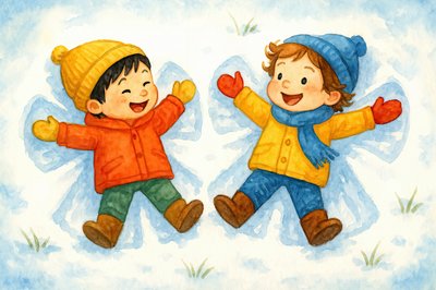 Anjos de neve felizes de Natalie Bruns