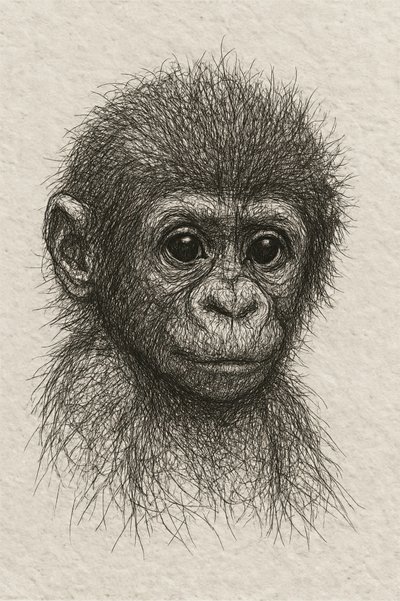 Bebé chimpanzé inocente de Natalie Bruns