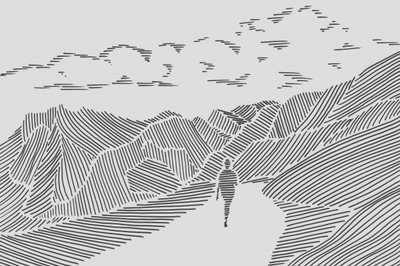 Trilho minimalista na montanha de Natalie Bruns