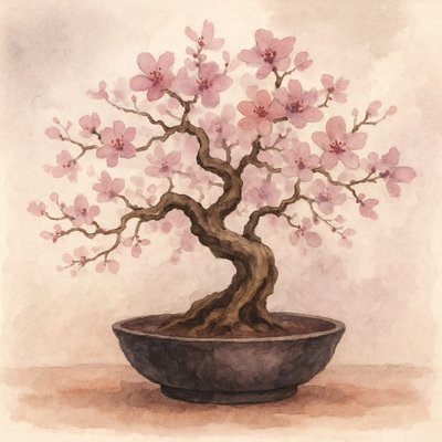 Bonsai de cerejeira rosa de Natalie Bruns