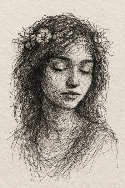 Retrato floral sereno de Natalie Bruns