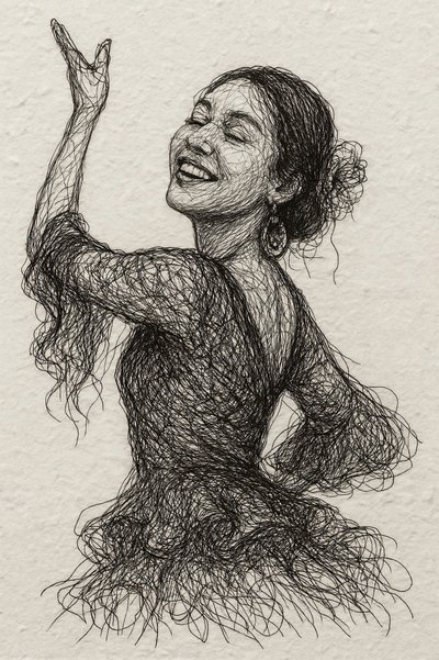 Bailarina de flamenco sorridente de Natalie Bruns