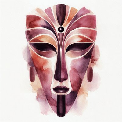 Máscara Espiritual em Aquarela de Natalie Bruns