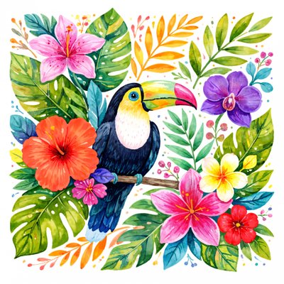 Tucano da selva colorido de Natalie Bruns