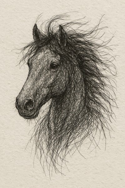 Esboço de um cavalo selvagem de Natalie Bruns