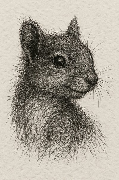 Retrato de um esquilo da floresta de Natalie Bruns