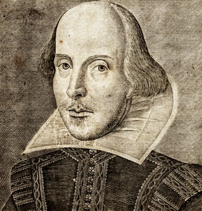 Retrato de William Shakespeare no frontispício de Comédias, histórias e tragédias em... de Nathan Benn