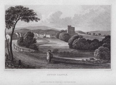 Castelo de Ayton (gravura) de Nathaniel (after) Whittock