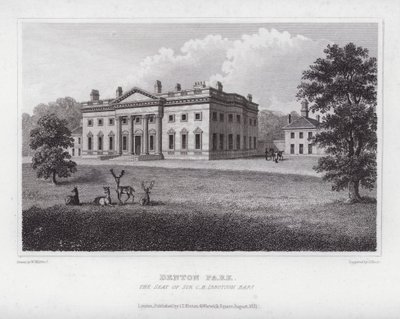 Denton Park, a Sede de Sir C H Ibbotson (gravura) de Nathaniel (after) Whittock