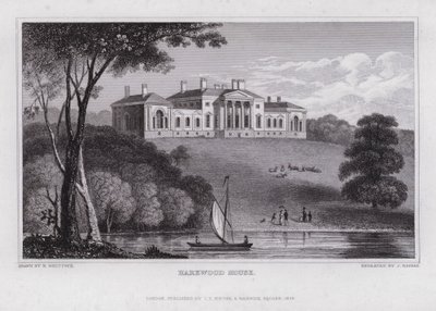 Harewood House (gravura) de Nathaniel (after) Whittock