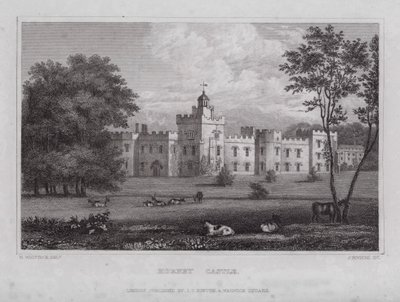 Castelo Hornby (gravura) de Nathaniel (after) Whittock