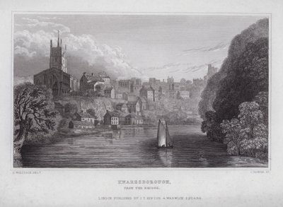 Knaresborough, da Ponte (gravura) de Nathaniel (after) Whittock