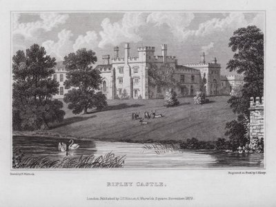 Castelo Ripley (gravura) de Nathaniel (after) Whittock