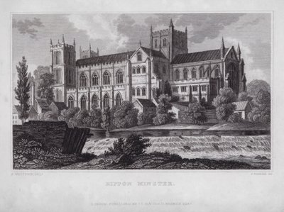 Rippon Minster (gravura) de Nathaniel (after) Whittock