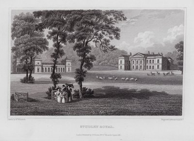 Studley Royal (gravura) de Nathaniel (after) Whittock