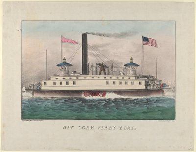 Ferry Boat de Nova York, ca. 1860-65., c. 1860-65. Criadores: Nathaniel Currier, James Merritt Ives, Currier e Ives. de Currier and Ives