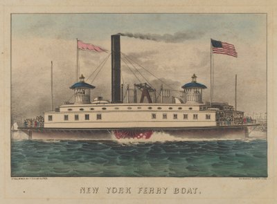 Ferry Boat de Nova York, ca. 1860-65., c. 1860-65. Criadores: Nathaniel Currier, James Merritt Ives, Currier e Ives. de Currier and Ives