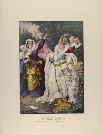 The Rival Queens - Mary Queen of Scots Defying Queen Elizabeth, 1857-72., 1857-72. Criadores: Nathaniel Currier, James Merritt Ives, Currier e Ives. de Currier and Ives