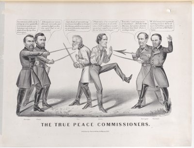 The True Peace Commissioners, 1865., 1865. Criadores: Nathaniel Currier, James Merritt Ives, Currier e Ives. de Currier and Ives