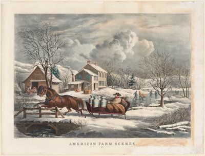 Cenas da fazenda americana, inverno, 1853. de Nathaniel Currier