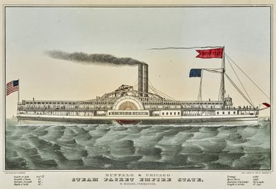 Pacote de Vapor de Búfalo e Chicago de Nathaniel Currier