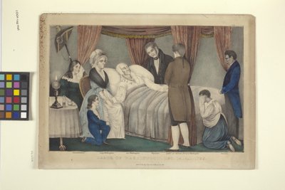 Morte de Washington (litografia colorida à mão) de Nathaniel Currier