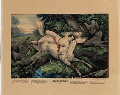 Mazeppa, 1846 (placa dois de quatro, veja também 331977, 331978 e 331980) de Nathaniel Currier