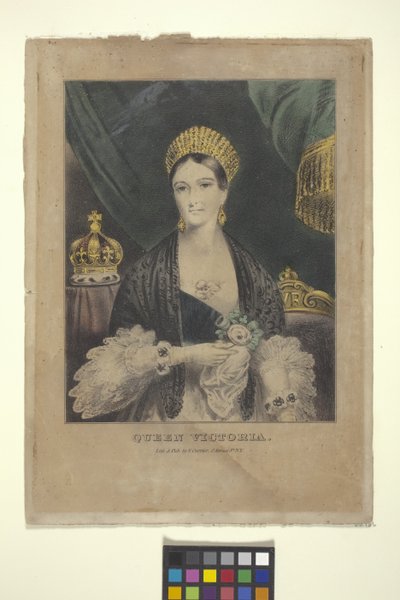 Rainha Vitória (litografia colorida à mão) de Nathaniel Currier