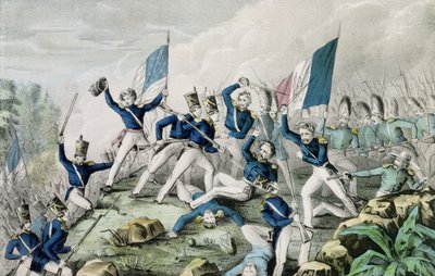 Ataque das alturas do Cerro Gordo, 1847 de Nathaniel Currier