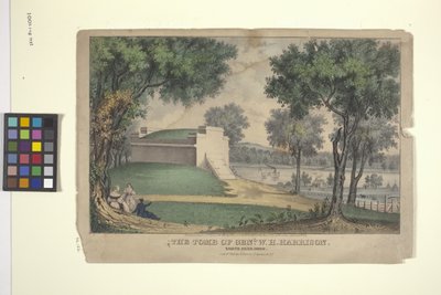 A Tumba de Genl. W. H. Harrison (litografia colorida à mão) de Nathaniel Currier