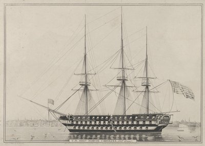 Navio dos EUA North Carolina, 102 Guns, 1843., 1843. de Nathaniel Currier