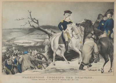 Washington cruzando a noite de Delaware anterior à batalha de Trenton, 25 de dezembro de..., 1847. de Nathaniel Currier