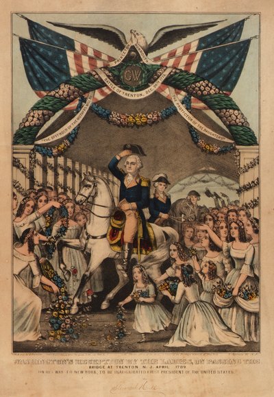 A receção de Washington pelas senhoras de Nathaniel Currier