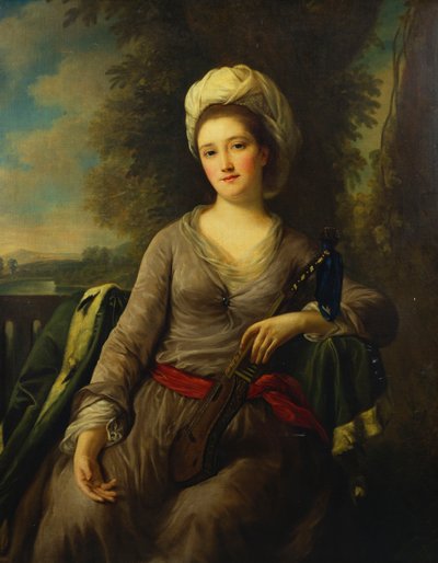 Retrato de uma senhora, pensada para ser a sra. Wells de Nathaniel Dance Holland