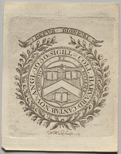 Bookplate: Selo do Harvard College de Nathaniel Hurd