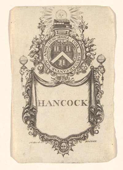Bookplate de Harvard College (Hancock) de Nathaniel Hurd