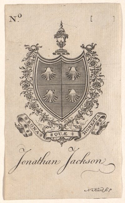 Placa de livro de Jonathan Jackson de Nathaniel Hurd