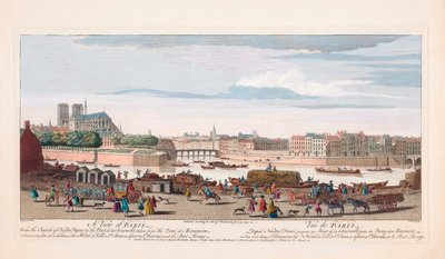 Vista do século XVIII de Paris, França (gravura) de Nathaniel Parr