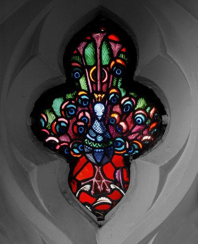 Pavão, 1864 (vitral) de Nathaniel Westlake