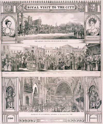 A visita da rainha Victoria à cidade de Londres, 1837 de Nathaniel Whittock