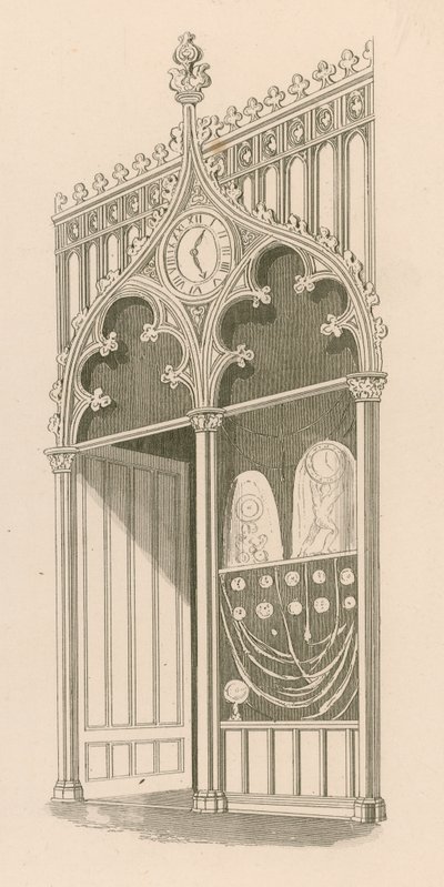 Design frontal de loja no estilo gótico decorado ou florido de Nathaniel Whittock